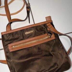 Michael Kors Chocolate and Tan Crossbody Bag